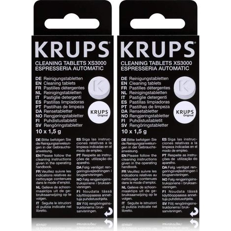 Set de 2 cajas de pastillas de detergente para cafetera KRUPS XS300010