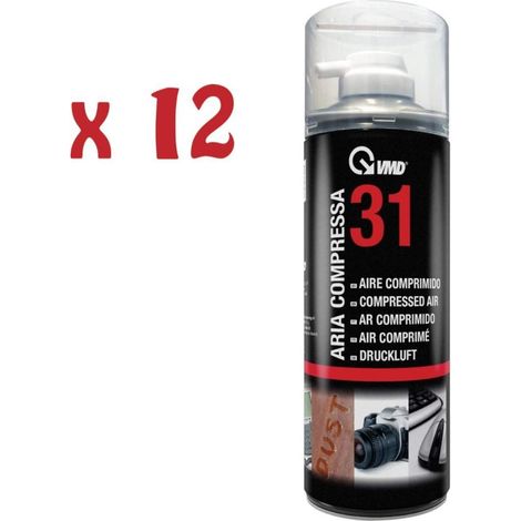 12 bombolette spray aria compressa 400ml con convogliatore Vmd 31