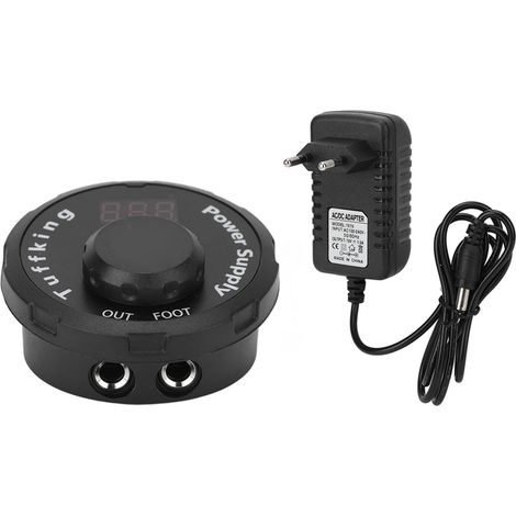 Alimentation Tatouage LCD Réglable avec Lumière Colorée pour Machine à Tatouer 100‑240V Prise EU (1/5)