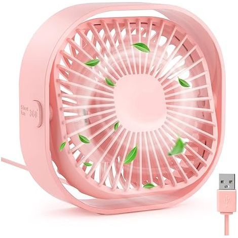 Petit ventilateur de bureau USB, ventilateur de table portable à plusieurs vitesses (1/5)