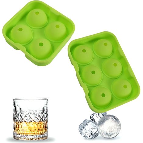 Kugelförmige Eisform – 60 mm – Für Whisky und Cocktails – Wiederverwendbar – 2er-Set (1/5)
