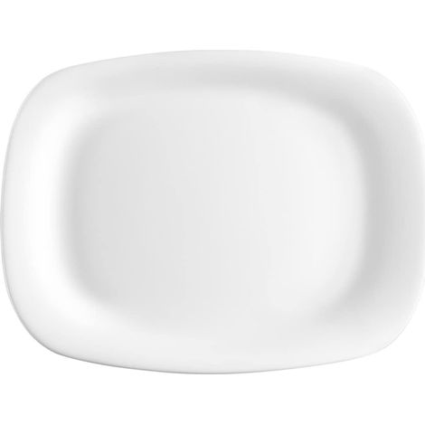 Piatto piano PARMA bianco 18x21 cm in vetro opale infrangibile per tavola cucina ristorante hotel casa bormioli (1/3)