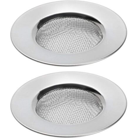 Set di 2 filtri per lavello, ideali per doccia, vasca da bagno o lavello da cucina, ideali per raccogliere capelli. Filtri per scarico in acciaio inox. Diametro: 7,6 cm (3 pollici). (1/4)