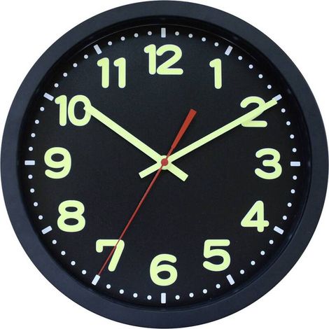 [GEBRAUCHT] B-Ware EUROTIME 53861-05 Funk Wanduhr 30 cm x 5 cm Schwarz Uhr Küchenuhr (1/2)