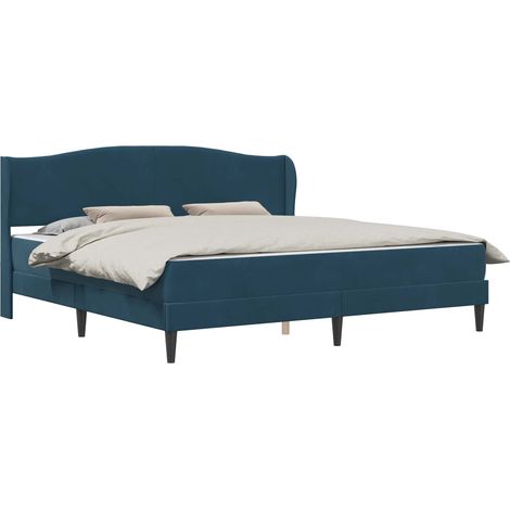 Struttura del letto con testiera Blu 180 x 200 cm Velluto vidaXL (1/5)