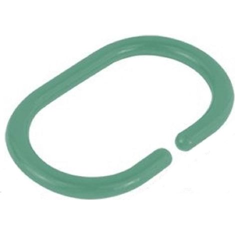 TRADE SHOP - Set 12 Pz Anelli Gancio Per Tenda Da Doccia Box Bagno In Plastica Pp Verde 87242 -
