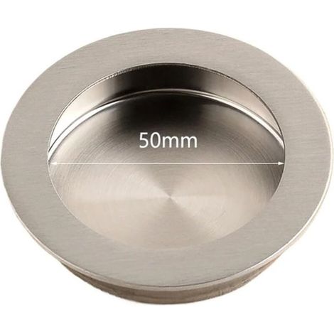 Poignées de porte coulissante encastrées en acier inoxydable avec vis pour usage résidentiel et commercial (cercle de 70 mm)