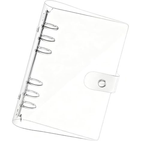 Classeur A5 à 6 Anneaux - PVC Souple Transparent Imperméable, Classeur Rechargeable pour 120 Feuilles, Idéal pour Bureau, école et Université (1/4)