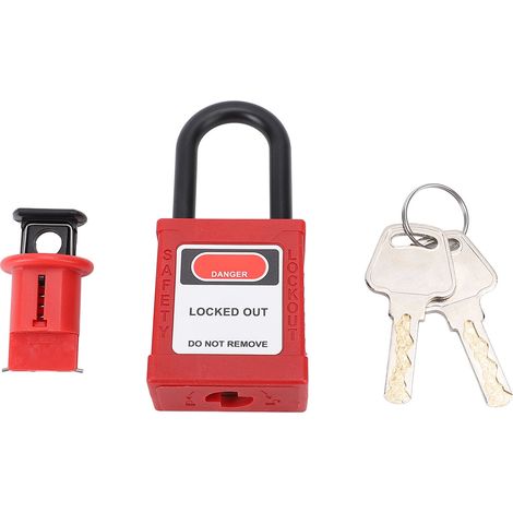 Cadenas à clé, en nylon et acier inoxydable, pour disjoncteurs 1P, 2P, 3P et 4P, cadenas de sécurité pour applications électriques. (1/5)