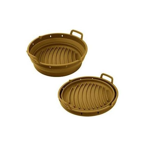 Molde airfryer plegable de silicona Point Virgule 15x15x9cm Marrón