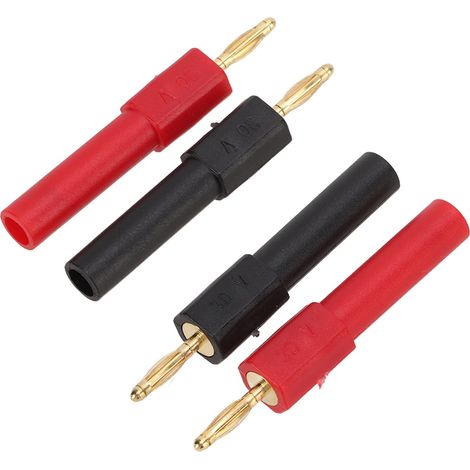 5 Paires D'adaptateurs de Fiche Banane 2 Mm Mâle vers Fiche Banane Femelle 4 Mm, Noir et Rouge (1/5)