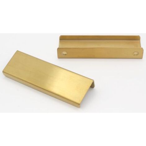 QORVA-Poignée de meuble de cuisine, poignée dorée encastrée, poignée de porte cachée en alliage d'aluminium, 2 pièces, distance du trou 96 mm (1/5)