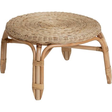 Made In Meubles – Table basse ronde en rotin Nohan – Dimensions 63x63x35 cm – Style bohème pour décoration intérieure – Entretien facile avec chiffon doux (1/5)