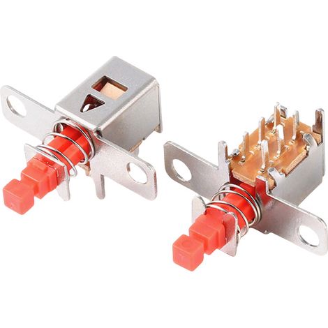 Interrupteur à clé droit A03 PS-22F à double rangée de 6 broches, alimentation à clé 6 broches 22F03/04/05/066 à 6 pattes avec oreille et poignée rouge 22F06