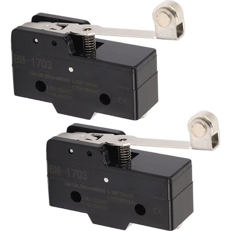 2 Rollenendschalter, Silberkontakt, Kupferleiter, Klapphebel, Öffner + Schließer, 250 V AC, 2er-Packung (1/5)