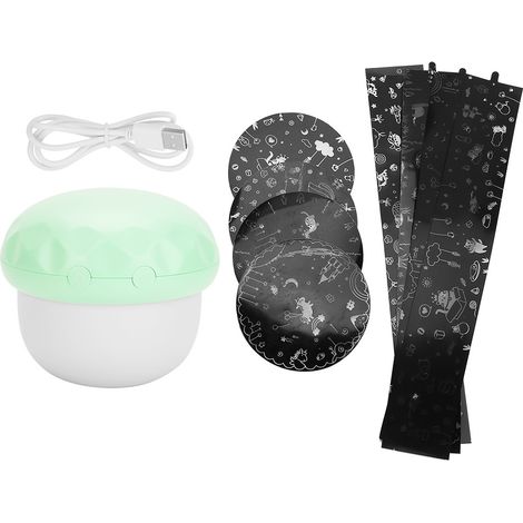 Lampe de projection champignon mini 3 couleurs, éclairage d'ambiance pour décoration chambre (vert) (1/5)