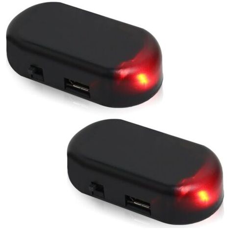 BUNTHAUS 2 Pièces L'alarme Solaire de Voiture Alarme de Voiture Lumière LED Simulé des Lumières D'alarme Solaire Securité Warning Anti-vol Flash Clignotante avec Port USB pour la Plupart des Voitures( (1/5)