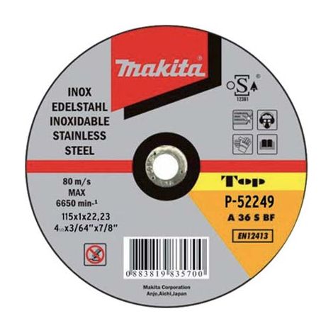 DISCO ABRASIVO TAGLIO FERRO MAKITA - MM 115X22,2 H.MM 1,6 PIANO- 50 pezzi