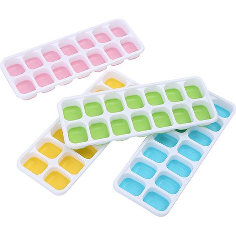 Lot de 4 bacs à glaçons, moules à glaçons, boules de glace pour congélateur, 4 motifs x 56 glaçons pour cocktail, adapt (1/5)