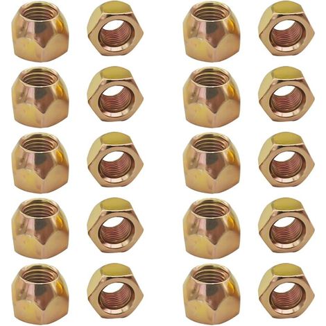 20 Pièces Ecrous De Roue Ouverts Pour Jantes En Acier, à Collet Conique 60°, Hex Remplacement Pour Voiture Roues Alliage (M14x1.5) (1/5)