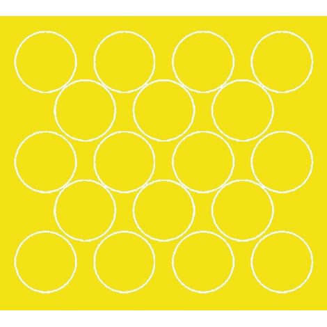 Pegatinas circulares de 10 cm, pegatinas circulares de lunares, 18 unidades, color amarillo brillante.