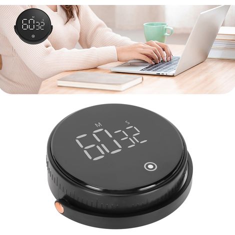 Neuer, großer, drehbarer Digitaltimer mit Magnetbefestigung, schwarz. (1/5)