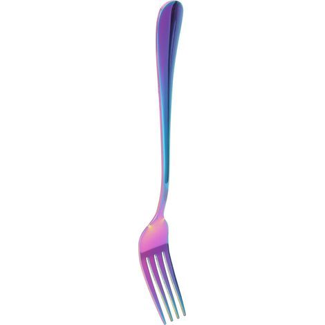 Lot de 4 couverts arc-en-ciel en acier inoxydable, style occidental, pour restaurant, cuisine et maison (1/5)