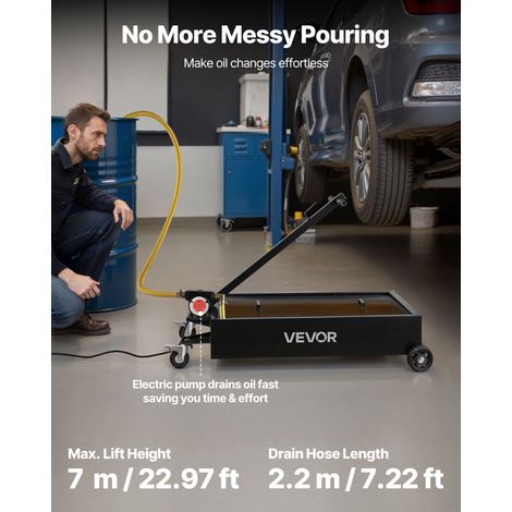 Bac de Vidange d'Huile 56,8 L Bac de Récupération d'Huile Usagée sur Roulettes Compatible avec Voitures, VUS, Camions, Motos, VTT,… (1/5)