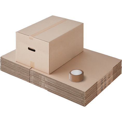 Pack and Move - Lot 20 cartons déménagement seconde main - 57 x 39 x 34 cm - Cartons réemployés - Seconde vie - 1 adhésif offert (1/5)