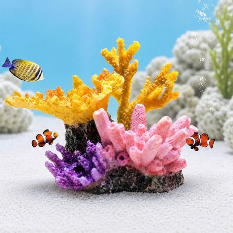 Décoration d'aquarium - Récif de corail artificiel - En résine - Décoration d'aquarium colorée pour crevettes - Pour petits aquariums/nano-bassins - Paysage sous-marin naturel - 1 pièce