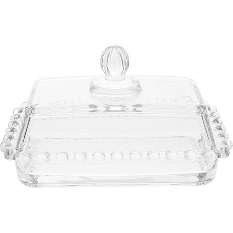 Beurrier Verre avec Couvercle Transparent Plateau de Conservation Beurre et Fromage Étanche Boîte de Rangement Facile à Nettoyer pour Cuisine Hôtel et Restaurant (1/5)