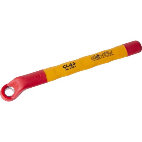 Clé à œil contre coudée isolée 12 pans 8mm - OE 0851 - CLAS Equipements