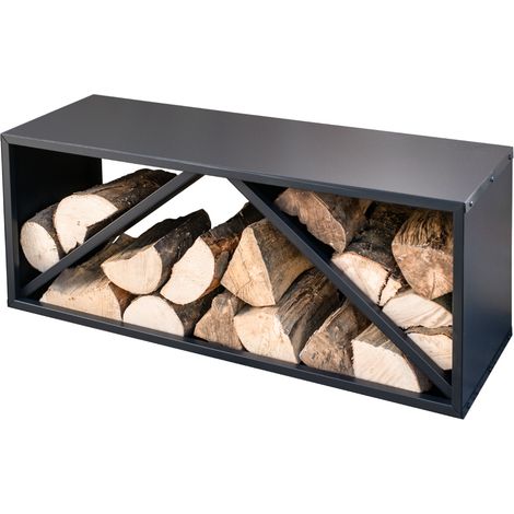 Westmann Stahl Kaminholzregal Adam L Schwarz 104x35x40 cm (1/5)