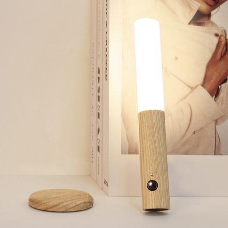 Veilleuse intelligente à détecteur de présence, rechargeable par USB, lampe LED magnétique portable pour armoire/penderie, applique murale, lampe de chevet (1/5)