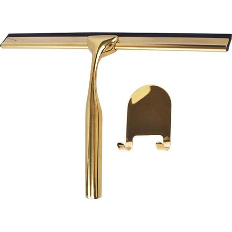JANMIR-Grattoir à vitres en acier inoxydable avec manche antidérapant, idéal pour les salles de bain, les miroirs, les vitres de voiture et plus encore - Or (1/5)