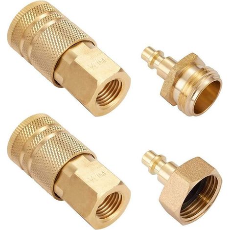 Adaptateur d'hivernage, adaptateur de sortie d'eau fileté pour tuyau d'arrosage de 3/4 pouce avec raccords d'air femelles NPT de 2 1/4 pouces (1/5)