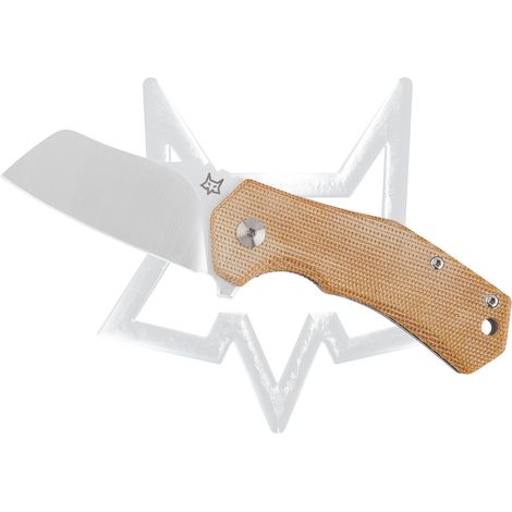 Fox Italico -beheimatter Messer - Satinklinge in Edelstahl M390 Schafs Fuß - natürlicher Leinwand Micarta -Griff (1/2)