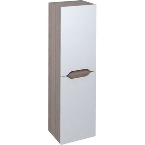 WAVE Meuble de rangement haut 35x140x30cm, blanc/wengé mali (1/4)