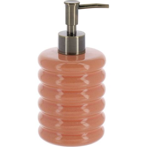Distributeur a savon en gres facon 70 s 400ml - terre de sienne -