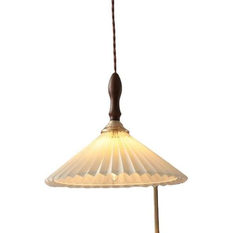 Luminaire Suspension Dôme en Verre Transparent Vintage Industrielle avec Base E27 en Laiton Cuivre Lustre Loft Lampe suspendue au plafond(Sans source lumineuse) (1/2)