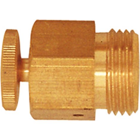 Riegler Ablass- und Entlüftungsventil, Messing, gerade Form, G 1/4 (1/2)