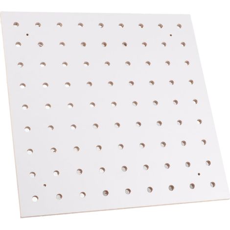 Support mural pour 100 bobines de fil à coudre, panneau perforé avec 25 bâtonnets en bois blanc, 300 x 300 mm, 1 couche (1/5)