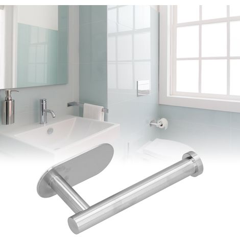 Porte-essuie-tout en acier inoxydable 304 pour cuisine et salle de bain - Installation sans perçage, plaque de base ronde (1/5)