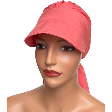 Turbante da donna Tess con visiera 133 sciarpa senza motivo anche dopo la chemioterapia (1/5)