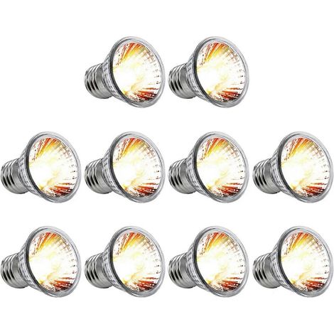 20 ampoules pour reptiles, ampoules UV pour tortues, lampe chauffante, lumière du soleil à spectre complet, convient aux amphibiens, 25 watts (1/5)