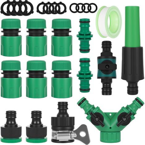 Confezione da 15 connettori per tubo da 1/2" Gardena, a connessione rapida e a tenuta stagna per rubinetti da giardino. (1/5)