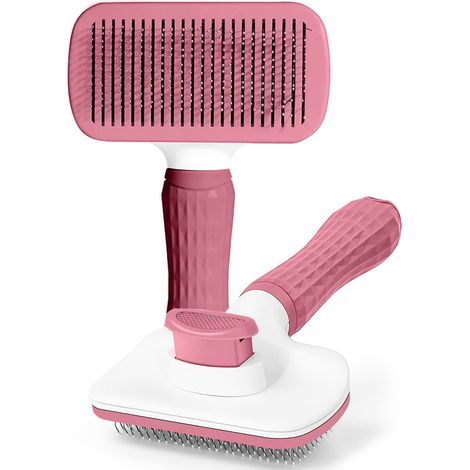 CEPILLO ROSA PARA MASCOTAS DE PELO LARGO Y CORTO CON SISTEMA DE CLIC PARA ATRAPAR PELOS  ELIMINA EL PELO DE TU MASCOTA CON FACILIDAD CEPILLO PARA PERROS Y GATOS DE PELO LARGO Y CORTO CON SISTEMA DE