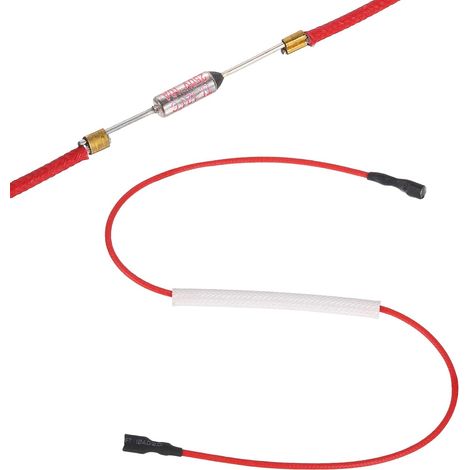 Fusible Thermique Universel Pour Cuiseur À Riz, 121°C 10A 250V Fusible Thermique Métallique Avec Manchon En Fibre De Verre Aux Deux Extrémités Pour Pièce De Réparation (1/5)