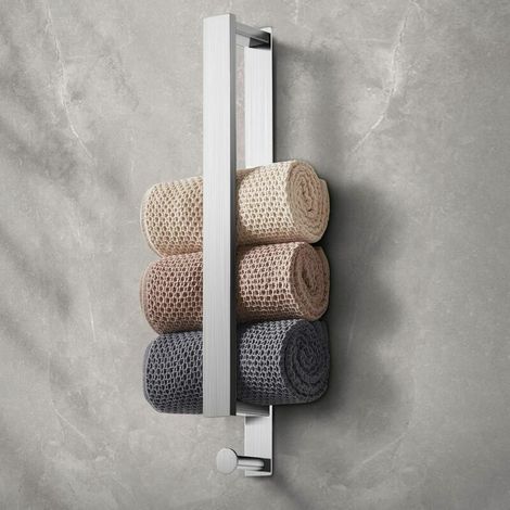 Porte Serviettes Salle de Bain, Auto-Adhésif Porte-Serviettes Mural, Tovagliolo Barre 304 Acier Inoxydable, per Salle de Bain Cuisine 40CM (Argento)