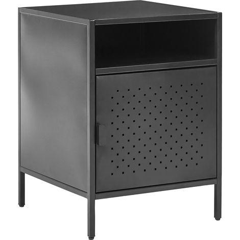 Armario de metal para oficina moderno 2 estantes acero con recubrimiento en polvo negro Waikato